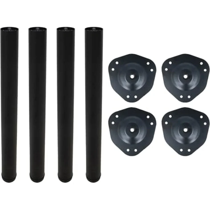 MS Beschläge Tischbein Tischfüße 710mm Schwarz matt - Set DIY Tischstütze, Ø 60mm Metall Esstischbein - höhenverstellbar – Bild 2