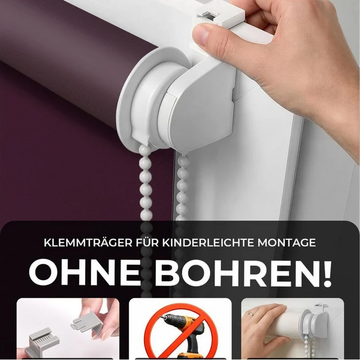 Verdunklungsrollo Klemmfix Tenebra Verdunkelungsrollo, 45 x 160 cm, lila-aubergine, Victoria M, blickdicht, ohne Bohren, in Führungsschienen, Klemmfix, Verdunkelung, Mit Magnet. energiesparend – Bild 3