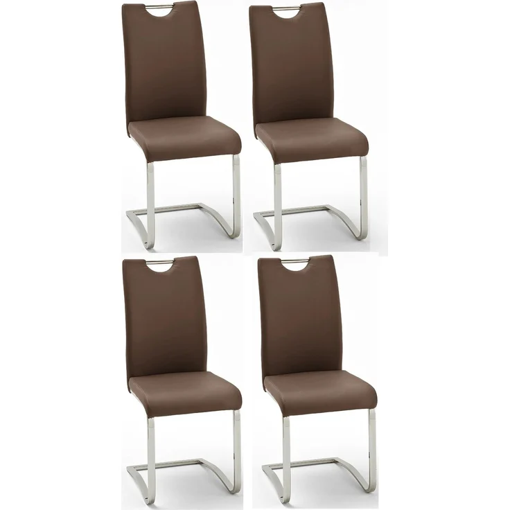 Esszimmerstuhl >Yanielle I< (4er Set) in Braun aus Metall - 43x100x57cm (BxHxT)