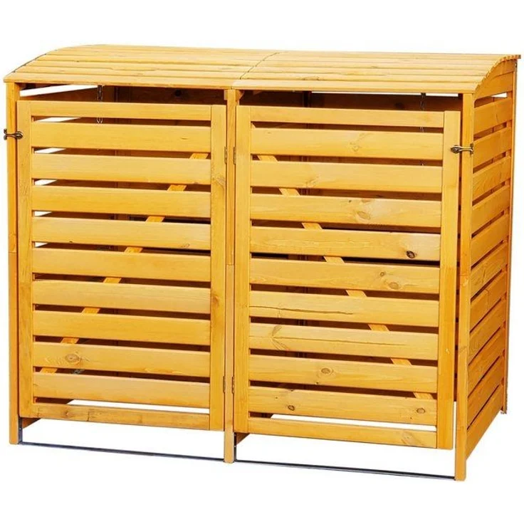 promadino Mülltonnenbox Vario III, für 2 Tonnen, robust aus ökologisch, zertifiziertem Kiefernholz – Bild 4
