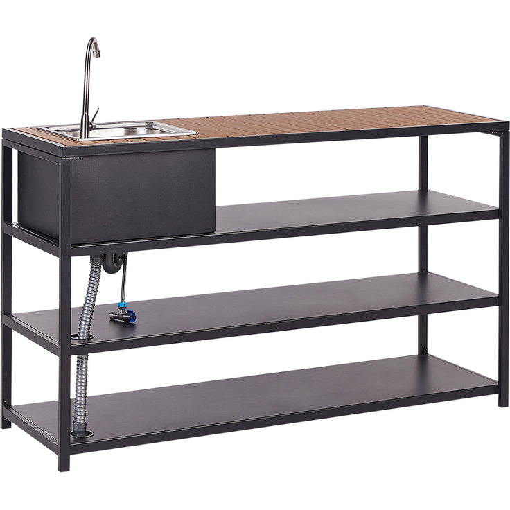 Outdoor-Kücheninsel mit Spüle AVETRANA Metall Schwarz – Bild 5