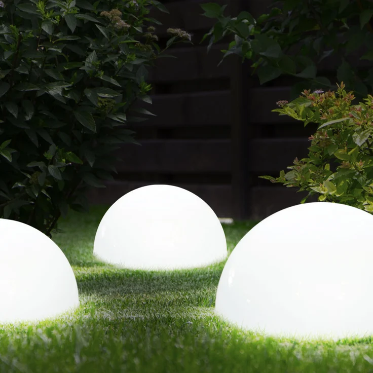2er Set Moderne LED Halbkugel Solarleuchte für den Garten – Bild 3