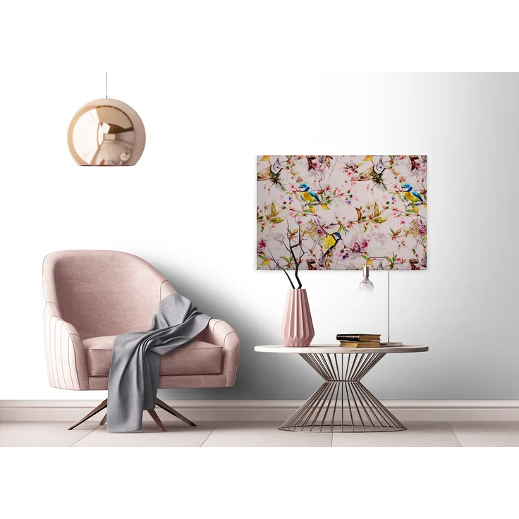 Leinwandbild Vögel Rosa Gelb Grün 90x60 DD120351 Keilrahmen Wandbild Leinwand – Bild 4