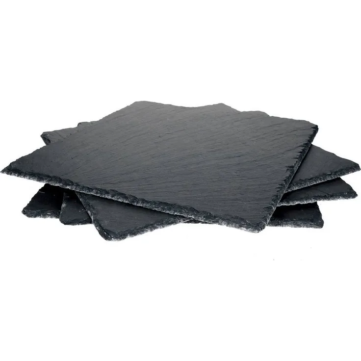 4x Schieferplatten 30x30 cm Untersetzer Deko-Teller Servier-Platte Naturschiefer