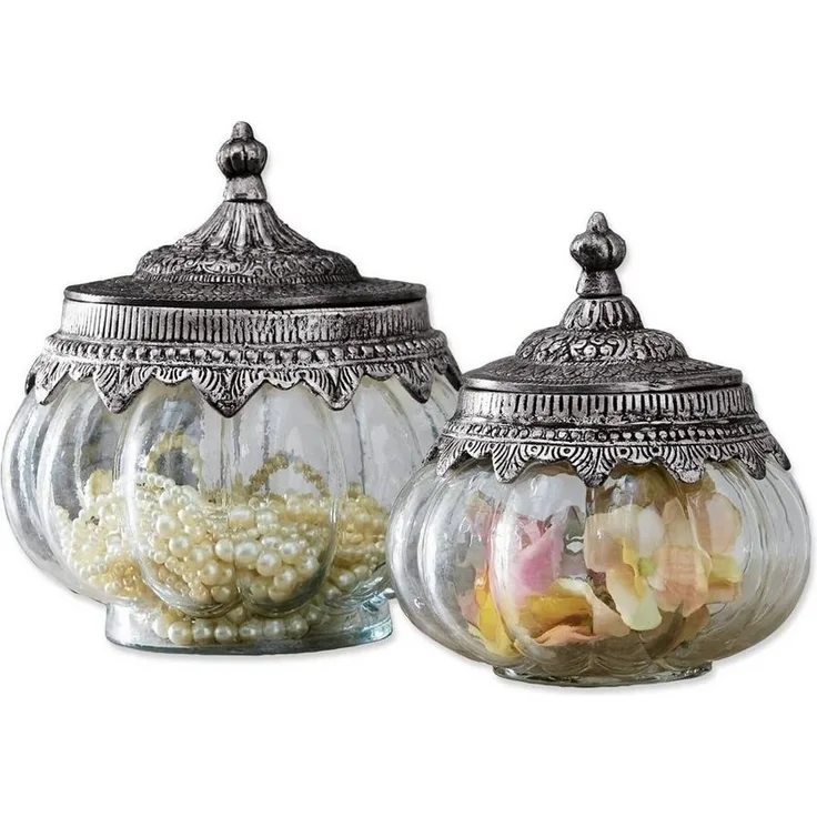 Mirabeau Dose Glasdosen 2er Set Madelon klar/silber