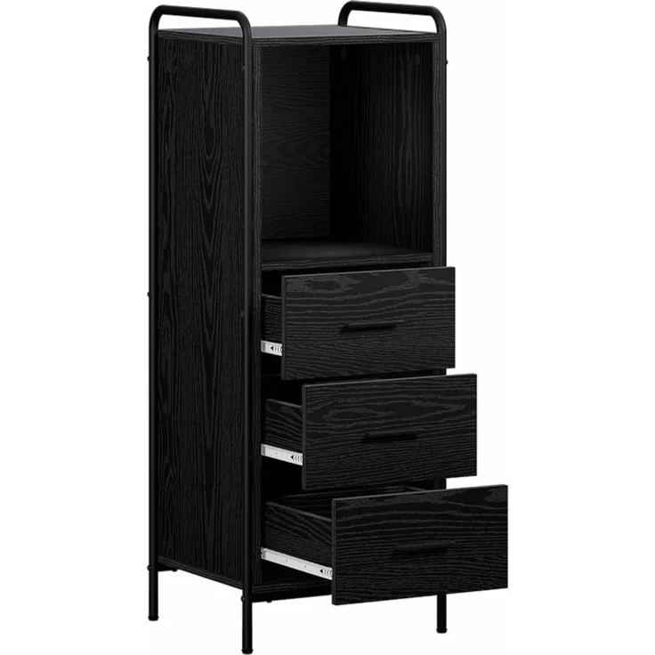 vidaXL Badezimmerschrank Schwarz Eichen-Optik 40 x 36 x 109,5 cm 8014046 – Bild 3