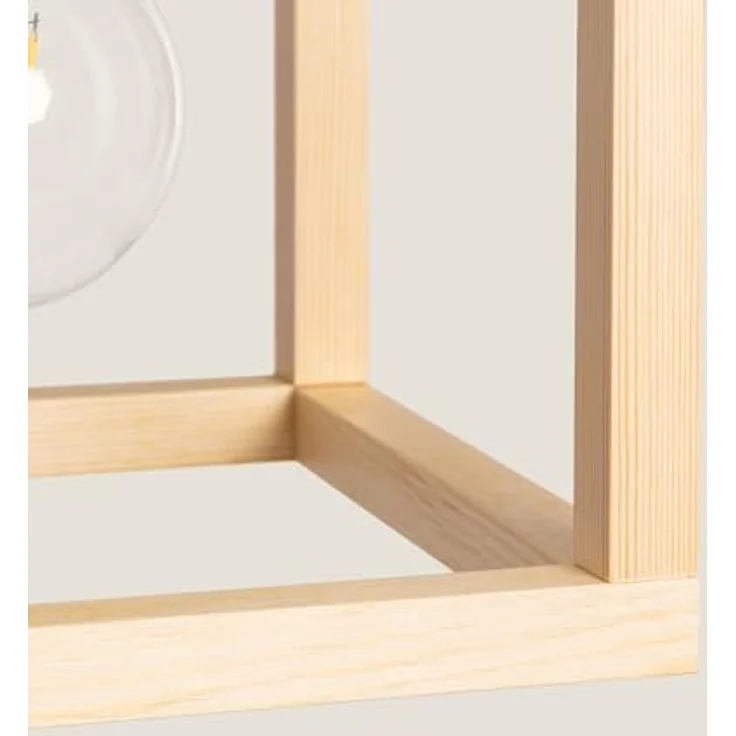 LEDKIA LIGHTING Pendelleuchte Coba, natürliche Holzoptik, E27, 25 cm x 25 cm x 25 cm – Bild 4