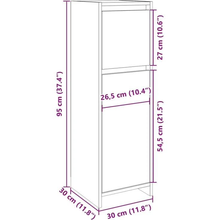 vidaXL Badezimmerschrank Sonoma-Eiche 30x30x95 cm Holzwerkstoff 849607 – Bild 9
