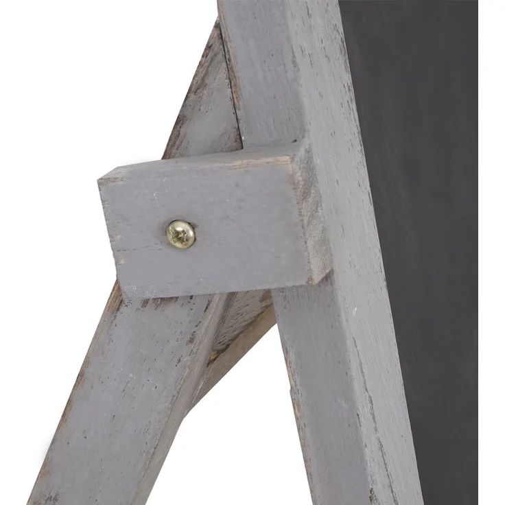 Werbetafel HWC-E51, Aufsteller Kreidetafel, 66 x 37 x 27 cm Shabby-Look Vintage ~ grau – Bild 7