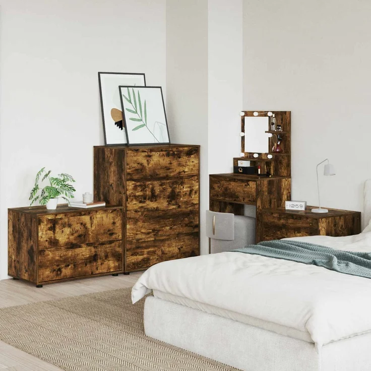 vidaXL Aufbewahrungsschrank 80 x 48 x 57 cm Holzwerkstoff Räuchereiche 888822 – Bild 4