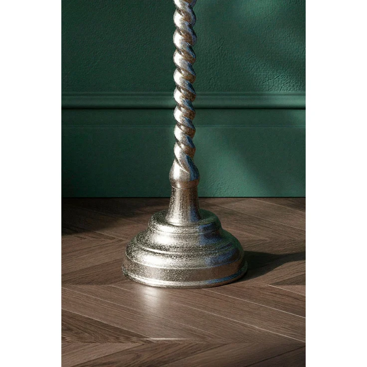 FineBuy Beistelltisch Aluminium 28cm - Kleiner runder Anstelltisch aus Metall silber - Design Wohnzimmertisch - Dekotisch - Couchtisch - Metalltisch Handmade pflegeleicht – Bild 5
