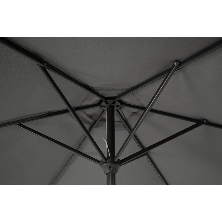 Sonnenschirm Kalife aus Aluminium, neigbar und winddicht, rund, dunkelgrau, Ø 270 cm – Bild 3