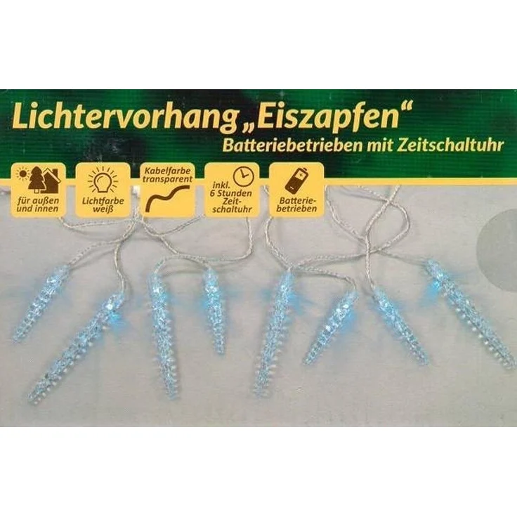 Nipach LED-Lichtervorhang XA11136 Lichtervorhang Eiszapfen 8er kw Batterie – Bild 1