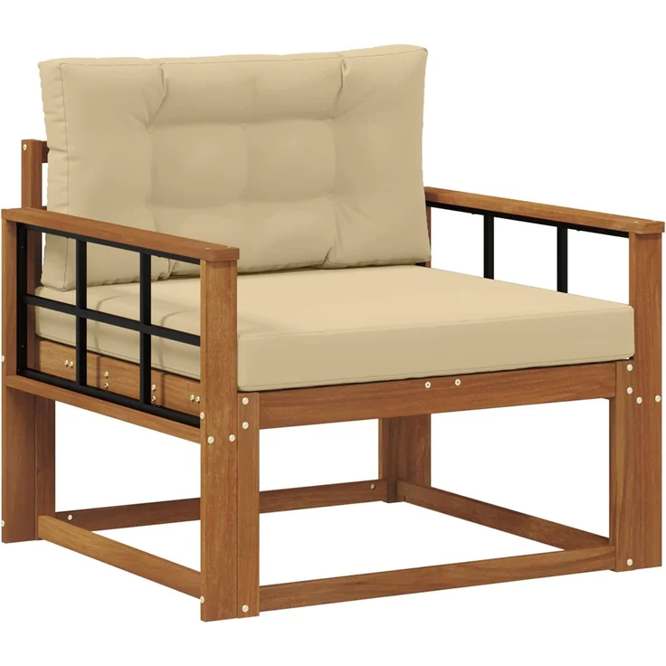 vidaXL Outdoor Mittelsofa Massivholz Akazie Natur 3436280 – Bild 1