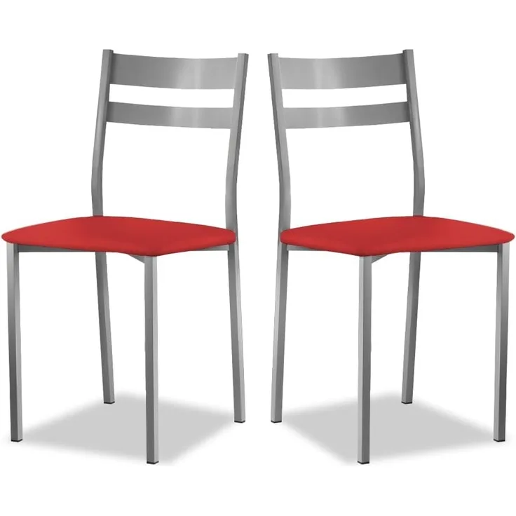 ASTIMESA SCRCRO kuechenstuhl, Metall Kunstleder Aluminium, rot, Altura de asiento 45 cms