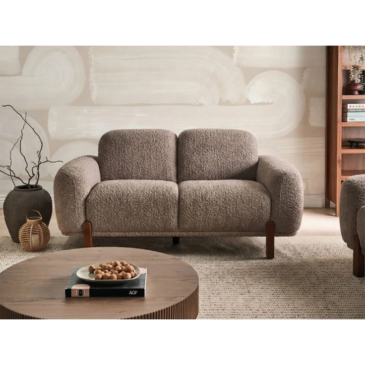 Sofa 2-Sitzer ODNES Bouclé Taupe – Bild 3