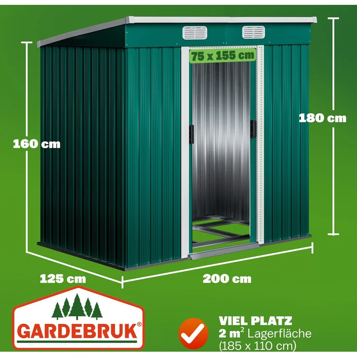 GARDEBRUK® L Gerätehaus mit Fundament Kantenschutz – Bild 3
