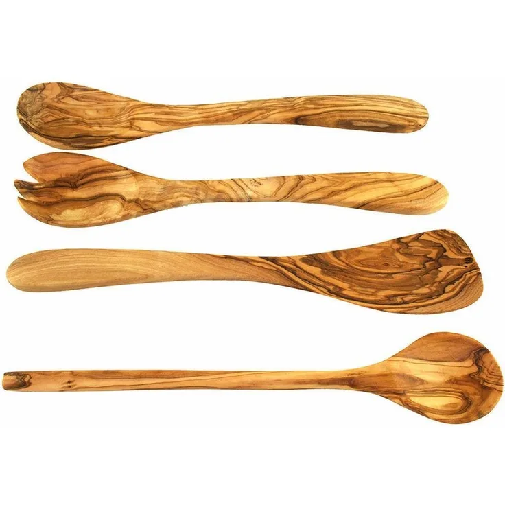 Olivenholz-erleben Kochbesteck-Set (Set, 4-tlg)