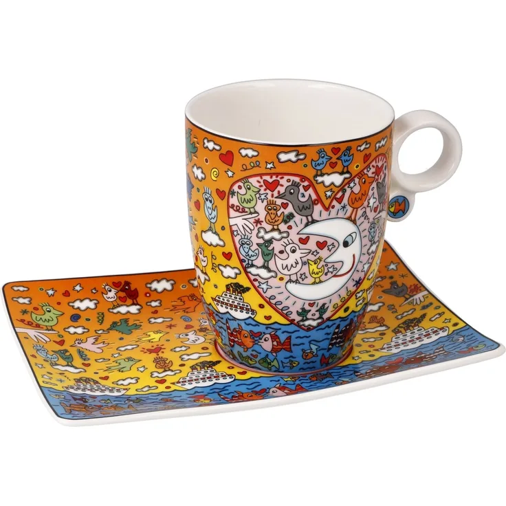 Goebel Künstlertasse James Rizzi - The Romance of the Sea, Fine Bone China, Bunt, 0. 4 L, 26102751