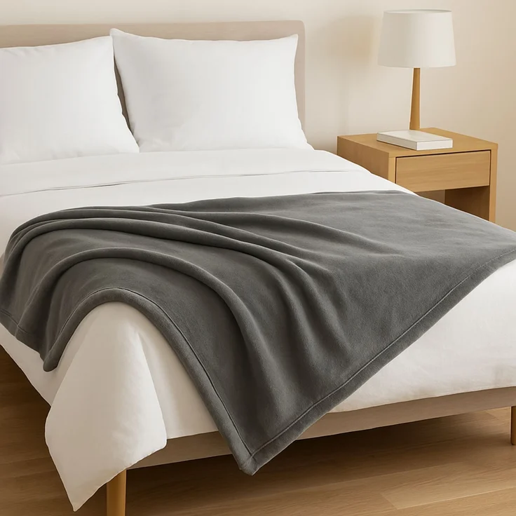 Julido Kuschlig weiche Kuscheldecke 150x200cm Wohndecke Tagesdecke Anthrazit – Bild 2