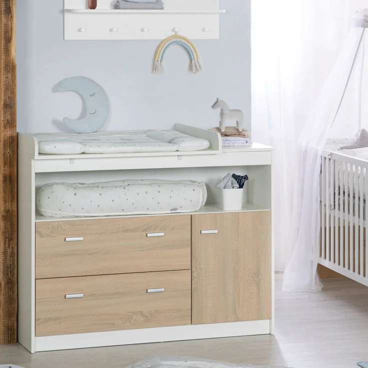 roba Wickelkommode 'Gabriella' - inkl. Wickelansatz - 2 Schubladen - Wickelhöhe 90 cm - Weiß – Bild 5