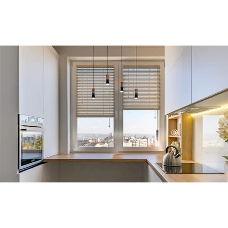 Sonello Jalousie Klemmfix ohne u. mit Bohren 30cm x 100cm Beige Aluminium Jalousette, Klemmfix, Inkl. Halterung für Decken- u. Wandmontage Alu Jalousie Fenster u. Tür, Blickdicht freihängend – Bild 3