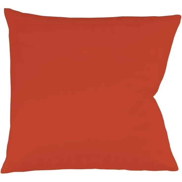2 Stück Fleuresse Mako-Satin Kissenbezüge 40x40 cm uni mit RV DP 4071 chili
