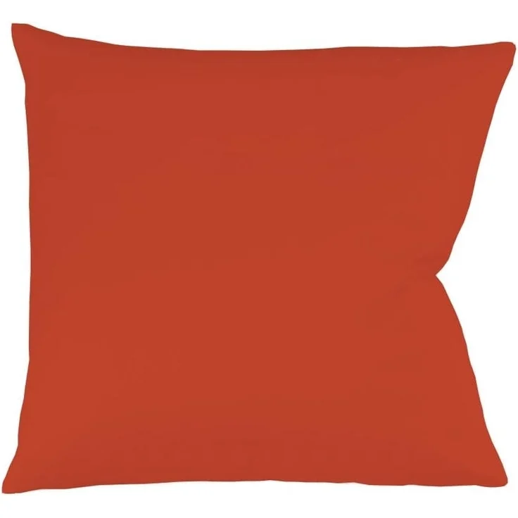 2 Stück Fleuresse Mako-Satin Kissenbezüge 40x40 cm uni mit RV DP 4071 chili – Bild 1