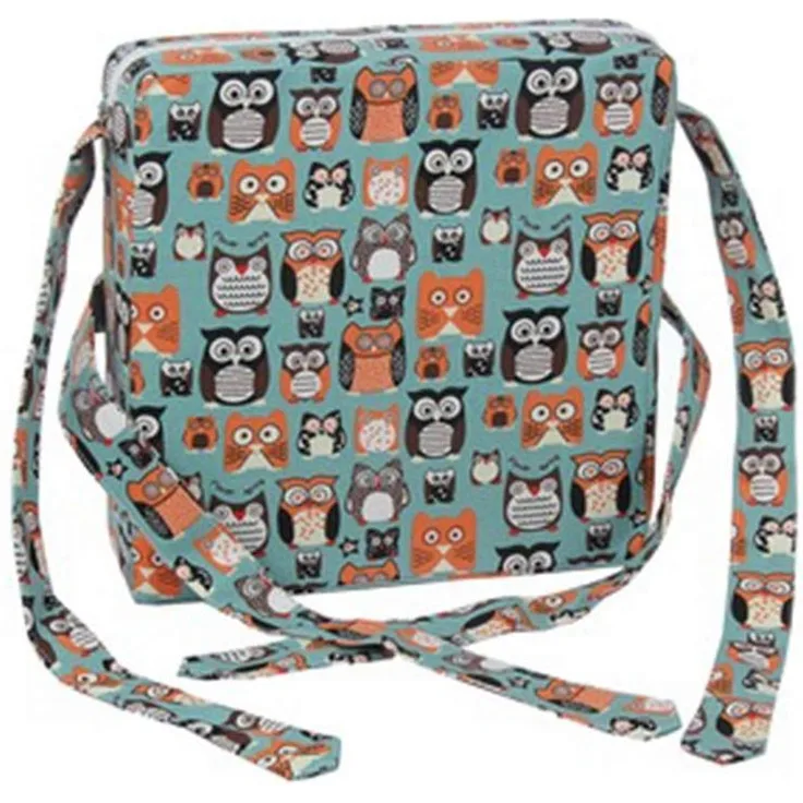 Chickwin Sitzerhöhung Stuhl, Kinder Sitzkissen Sitzerhöhung Stuhl Cartoon, Tragbar Sitzkissen Verstellbar Zerlegbar Esszimmerstuhl ErhöHen Pad Esszimmer Boostersitze (32. 5x32. 5x8 cm,Blaue Eule)