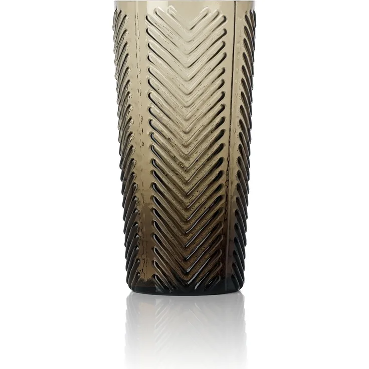 Das Herringbone Highball Glas - Rauchgrau