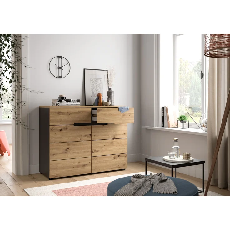 Kommode >Canu< in Basalt Grau / Artisan - 100x81x40cm (BxHxT) – Bild 5