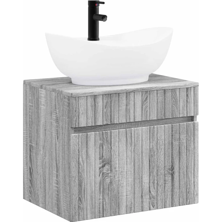 vidaXL Waschbeckenschrank Grau Sonoma 59 x 44,5 x 80 cm Holzwerkstoff 3404316 – Bild 2