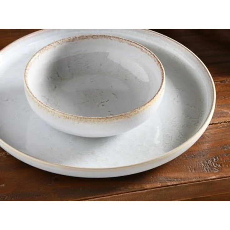 Creatable Tafelservice Uno Vintage, 12-teiliges Geschirrset aus Keramik in offwhite/Grauweiß, stapelbar und lebensmittelecht – Bild 5