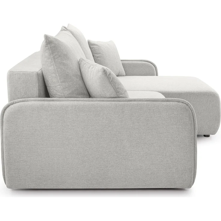 Selsey 'Netarro' Ecksofa mit Schlaffunktion, Bettkasten und Chenille-Bezug, graubeige, rechts – Bild 7