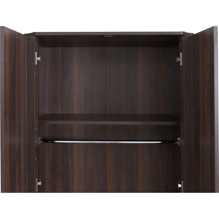 Hochschrank HWC-P42, Garderoben-/Kleiderschrank Kleideraufbewahrung Schrank 2 Türen 216x80x57cm ~ Walnuss-Optik – Bild 7