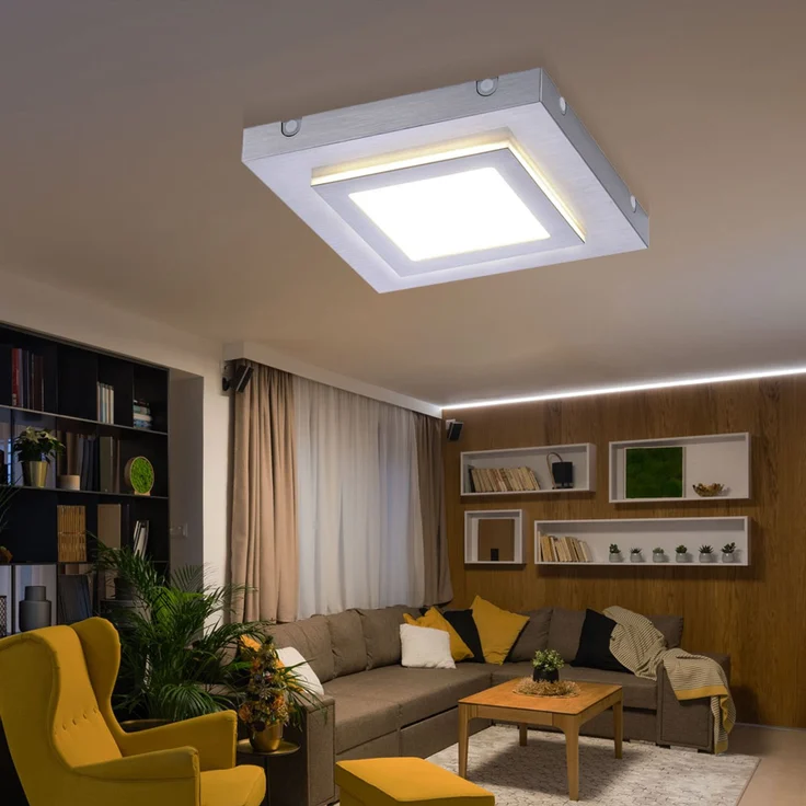 LED Deckenleuchte, Aluminium, silber, warmweiß, L 30 cm – Bild 5