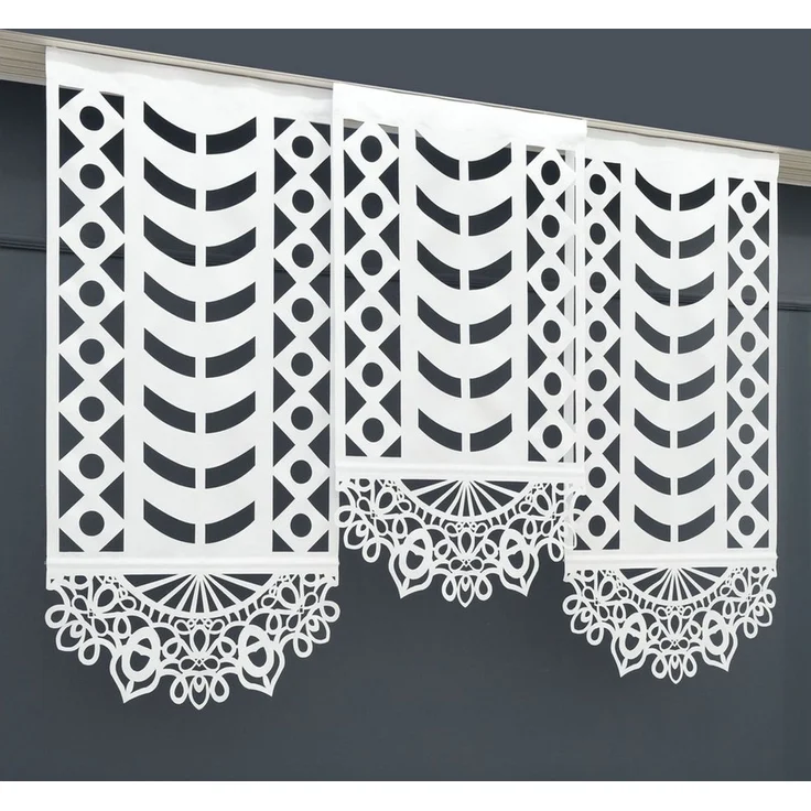 Gardinen by Justyna Schiebegardine 3er Paneel Set Laser (3 St), Kräuselband, transparent, Polyester, Fertiggardine, Schiebegardine, Modern Styl,Paneel,Panelgardine – Bild 2