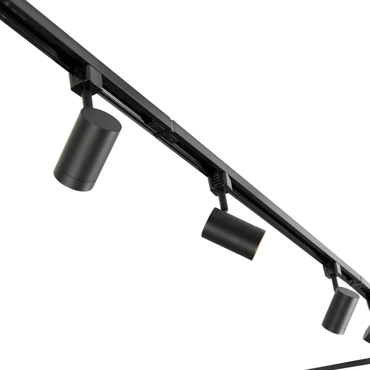 Qazqa Schienensystem-Sets Jeana, ohne Leuchtmittel, GU10, Schwarz, Modern, Aluminium, Deckenstrahler 10-flammig – Bild 3