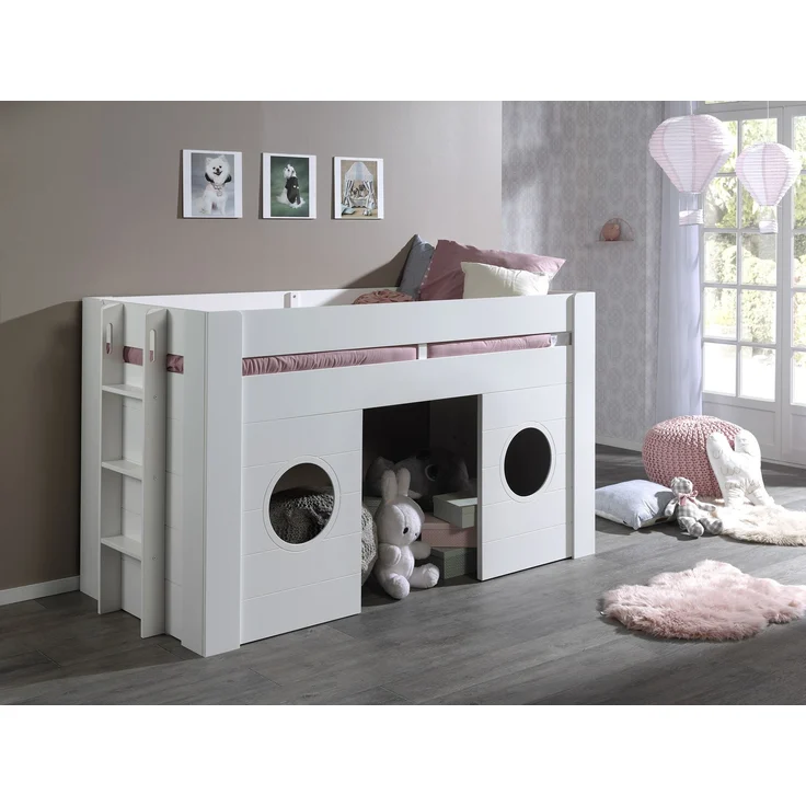 Hochbett Karella 215x96x120 Spielbett MDF Weiß – Bild 4