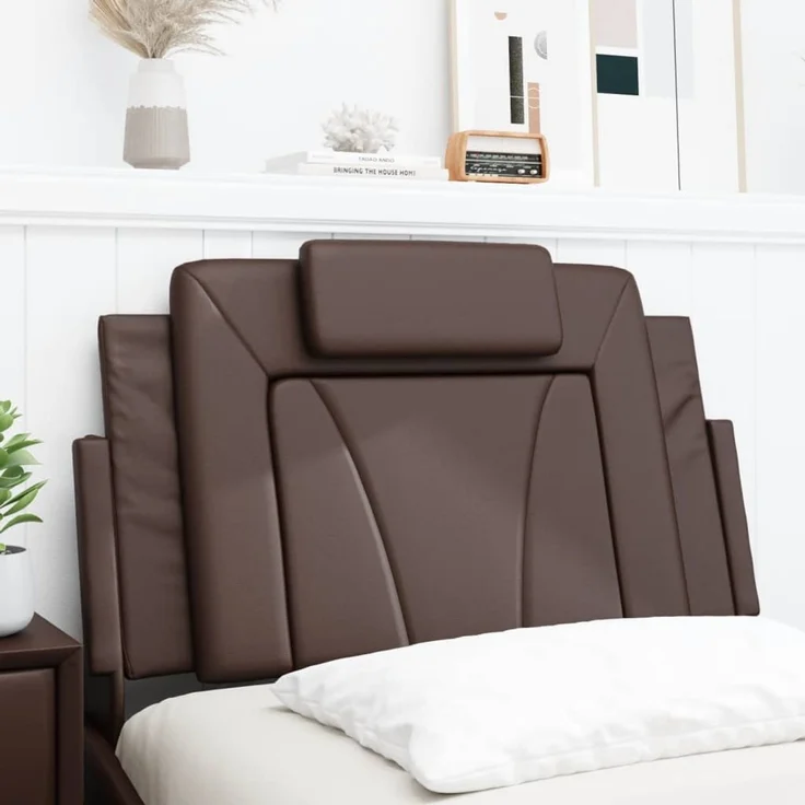 vidaXL Kopfteil-Kissen Braun 90 cm Kunstleder 374769 – Bild 4