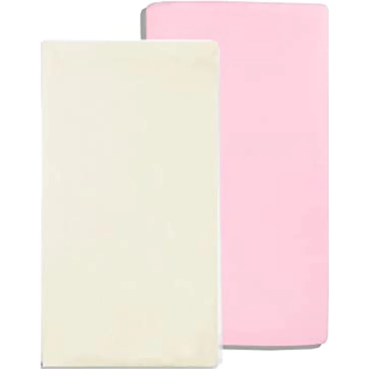 DuDu N Girlie für Kinderbett, Baumwolle Jersey Spannbettlaken Blatt, cremefarben/Rosa, 2 Stück – Bild 2