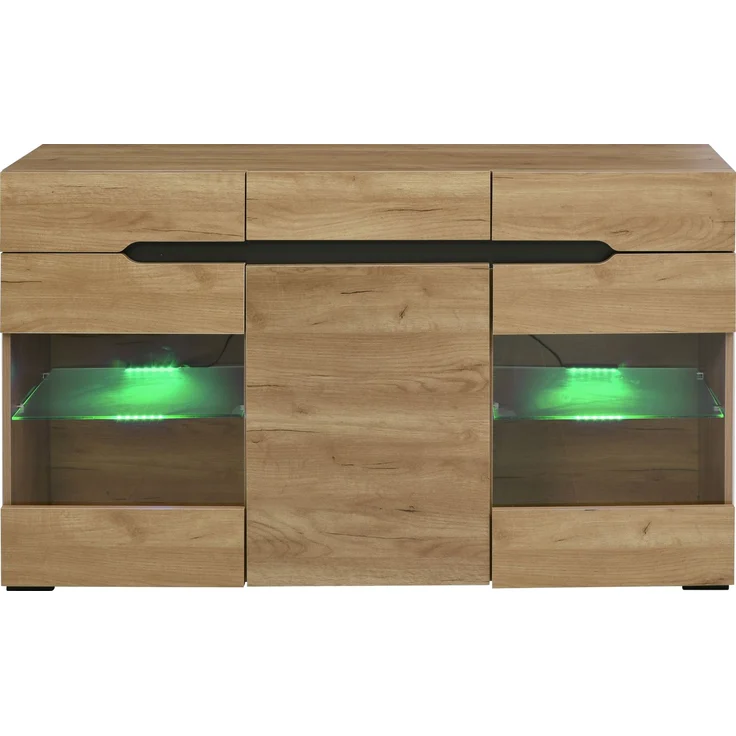 Merax 140cm Sideboard Schrank Modern Wohnzimmer Anrichte Möbel 3 Türen 3 Schubladen Moderne Kommode mit viel Stauraum – Bild 10