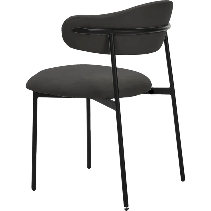 byLIVING Esszimmerstuhl 2er Set Jersey/Webstoff dunkelgrau/Gestell Metall schwarz / 4-Fuß-Stuhl/Küchenstuhl/Polsterstuhl/B 58, H 78, T 54,5 cm – Bild 6