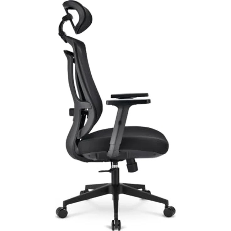 Sharkoon OfficePal C10, Ergonomischer Bürostuhl mit Netz-Rückenlehne, verstellbaren Armlehnen und integrierter Kopf- und Lordosenstützung, belastbar bis 110 kg – Bild 4