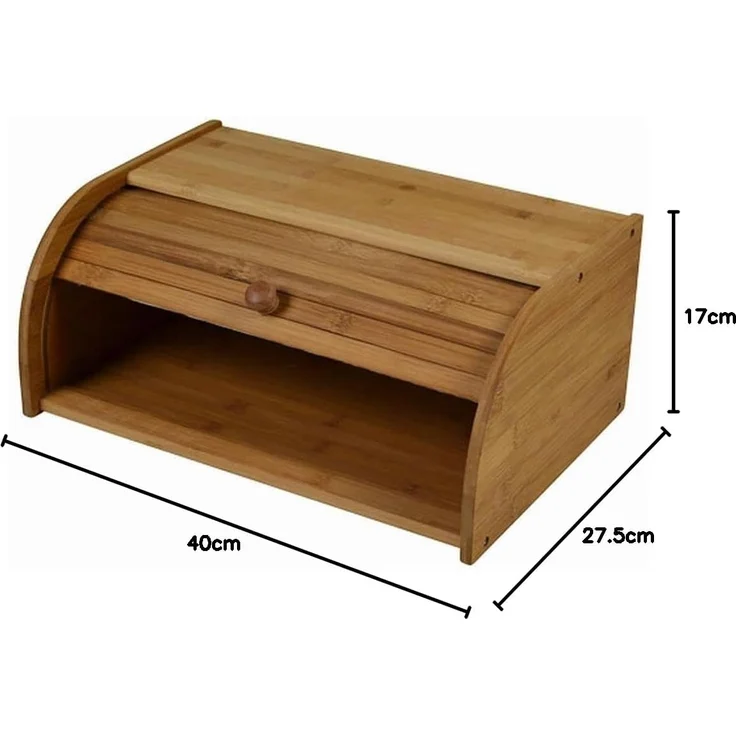 sesua Brotkasten Bambus Brotkasten Brotkiste Brotbox Holz Brotaufbewahrung, Bambus – Bild 3