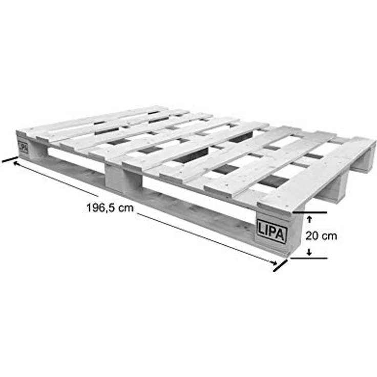 LIPA Palettenbett Bett Holz Massivholzbett 90 100 120 140 160 180 200x200 cm, Palettenmöbel hergestellt in BRD (140x200) – Bild 3