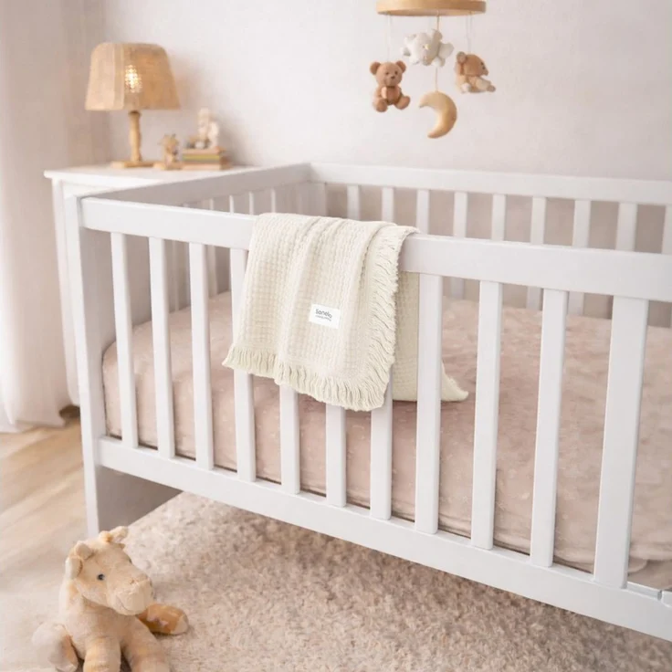Lionelo Bamboo Blanket, Babydecke, Kuscheldecke Baby, leichte Bambusdecke, Wickelauflage, 100% Baumwolle, nNatürlich, Weich, Antibakteriell, Hypoallergisch, vom 1. Lebenstag an, 100x75 cm – Bild 3