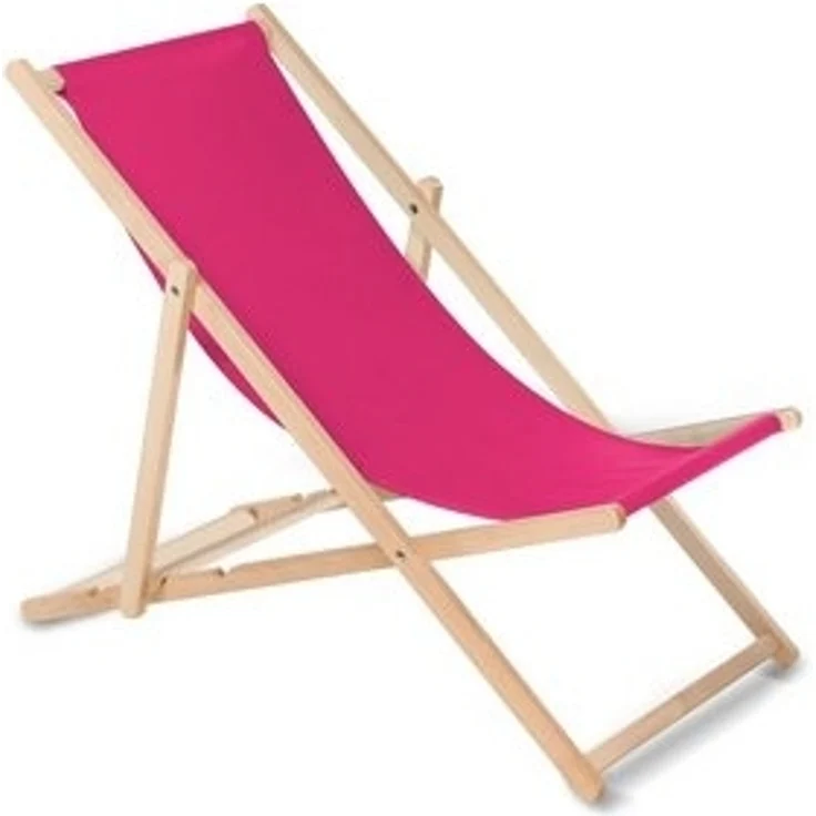 Green Blue Liegestuhl Sonnenliege Klappbar aus Buchholz ohne Armlehne Sonnenliege Gartenliege Liege (Rosa) – Bild 4