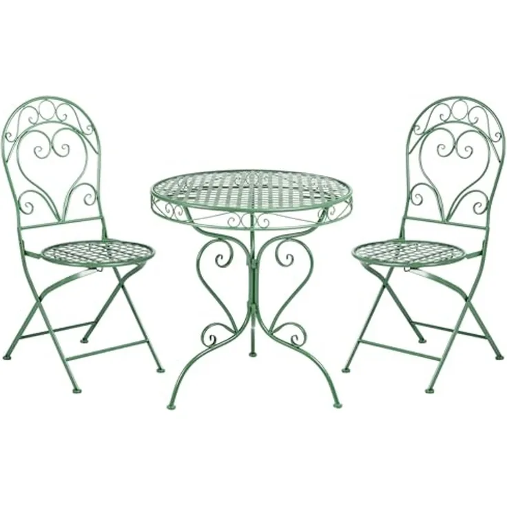 Bistro Set ALBINIA Metall Grün