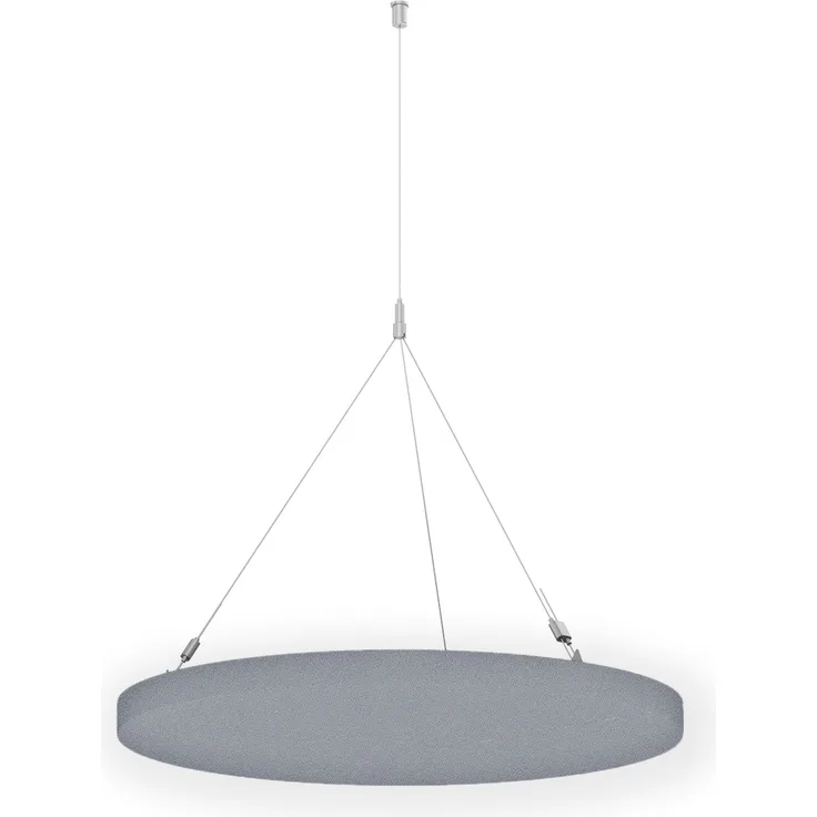 Rheinland Möbel FocusWall DAR09 – Runder Akustik-Deckenabsorber Ø 90 cm in Stofffarbe Slip inkl. Chrom-Stahlseilen - Made in Germany - Klasse A, Stoffbezug, schwer entflammbar